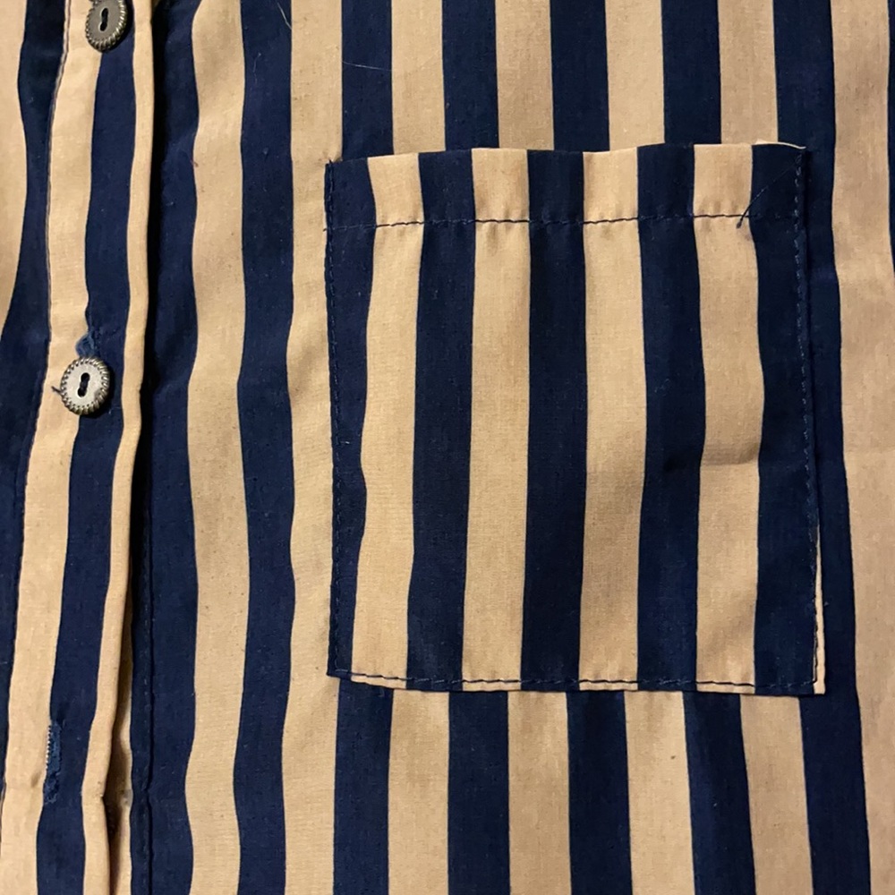 Navy tan work blouse - Picture 4 of 6